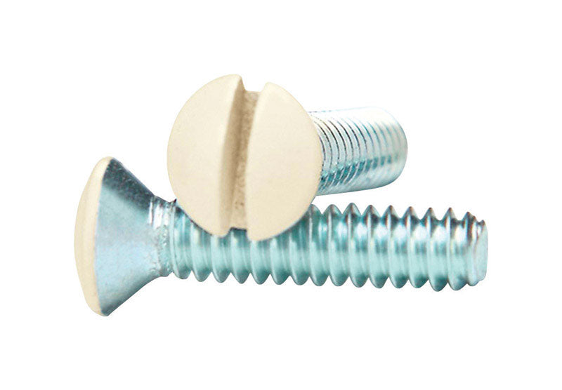 Amertac No. 6 X 3/4 in. L Slotted Oval Head Standard Wallplate Screws
