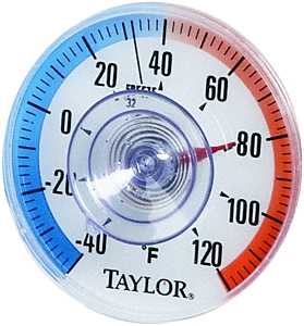 Taylor 5321N Thermometer, 1-1/4 x 3-1/2 x 3-1/2 in Dimensions, -40 to 120 deg F