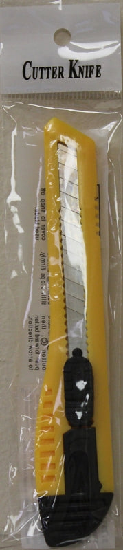 Vulcan TGE-SK11 Utility Knife, 3-1/4 in L Blade, 9 mm W Blade, Carbon Steel Blade, Ergonomic Grip Handle, Yellow Handle, Pack of 48