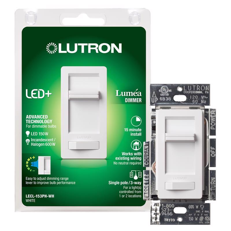 Lutron Lumea White 150 W 3-Way Dimmer Switch 1 pk
