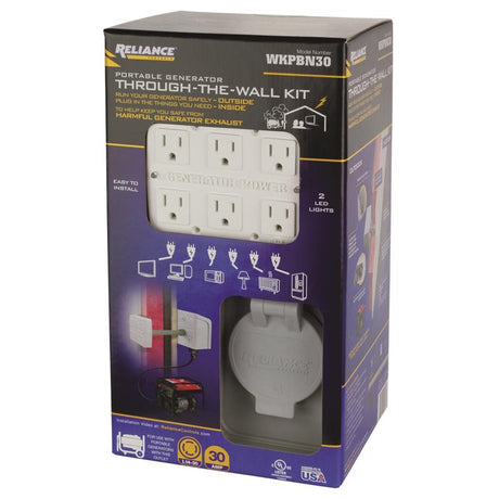 Reliance Controls 30 amps 125 V 6 space 6 circuits Surface Mount Generator Power Transfer Kit