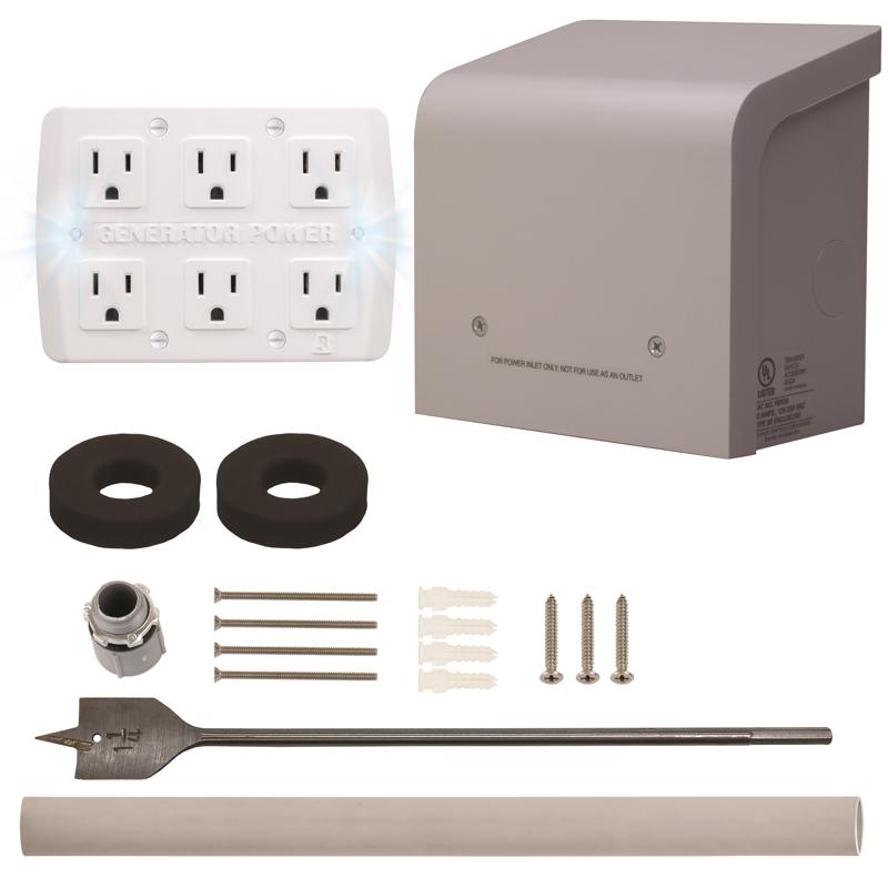 Reliance Controls 30 amps 125 V 6 space 6 circuits Surface Mount Generator Power Transfer Kit