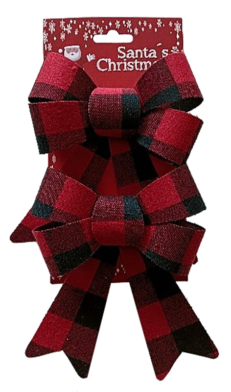 Hometown Holidays 68702 Plain Buffalo Bow, 2-PK, Pack of 24