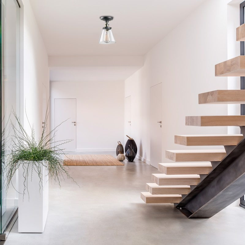 Globe Electric Jackson 9.36 in. H X 6.5 in. W X 6.5 in. L Antique Brass Bronze Ceiling Fixture