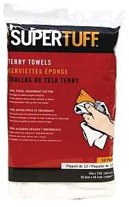 Trimaco SuperTuff 10750 Terry Towel, White, 17 in L, Cotton