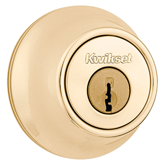 Kwikset 6603RCALRCSK3BX Deadbolt, Polished Brass, 2-3/8 to 2-3/4 in Backset, K3 Keyway, Pack of 3