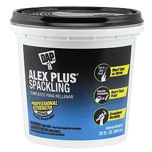 DAP 18746 Spackling, Latex, Oil Base, White, 32 fl-oz Tub