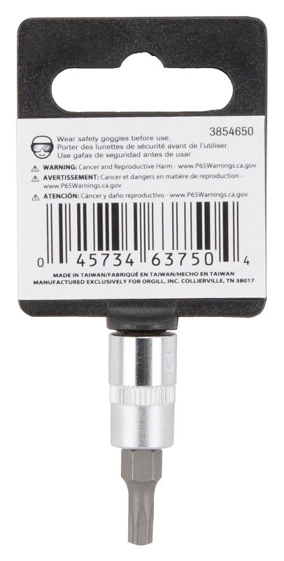 Vulcan 55050029SD Star Bit Socket, T25 Tip, Chrome