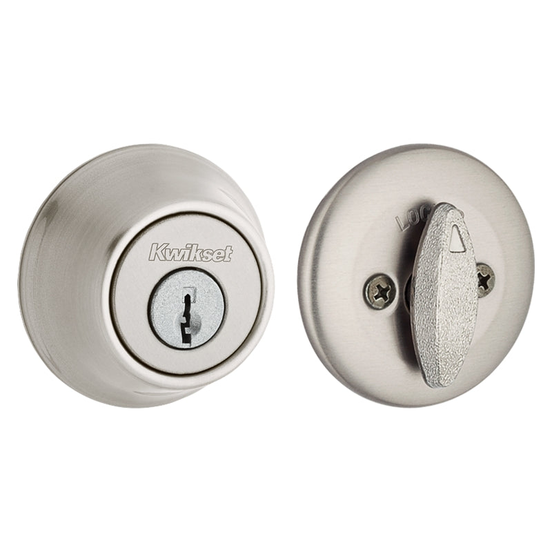 Kwikset 66015RCLRCSK3BX Deadbolt, Metal, Satin Nickel, 2-3/8 to 2-3/4 in Backset, Pack of 3