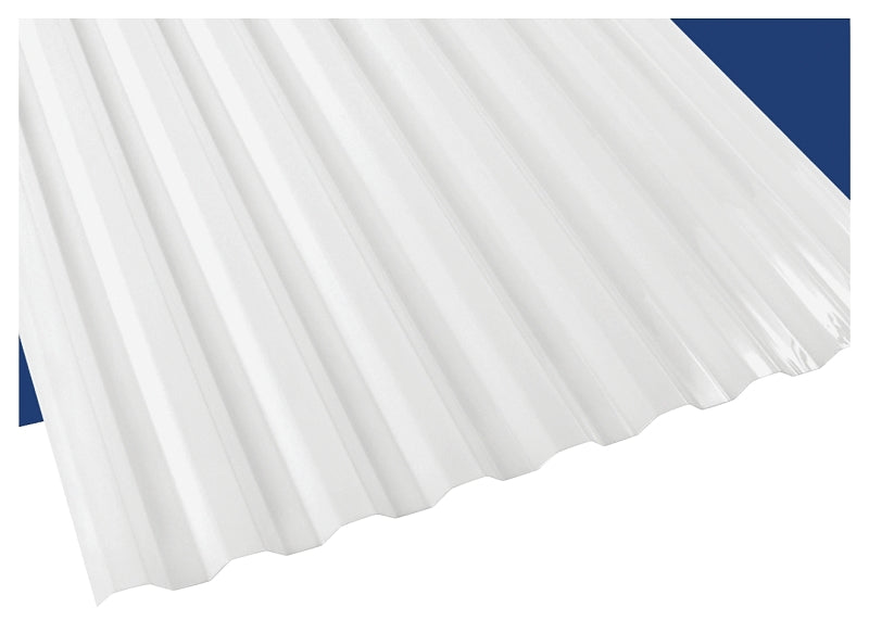Suntuf 101891 Corrugated Panel, 10 ft L, 26 in W, Greca 76 Profile, 0.032 in Thick Material, Polycarbonate, Opal White, Pack of 10