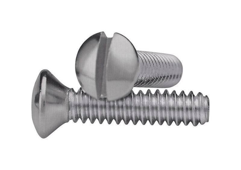 Amertac No. 6 X 1/2 in. L Slotted Oval Head Standard Wallplate Screws