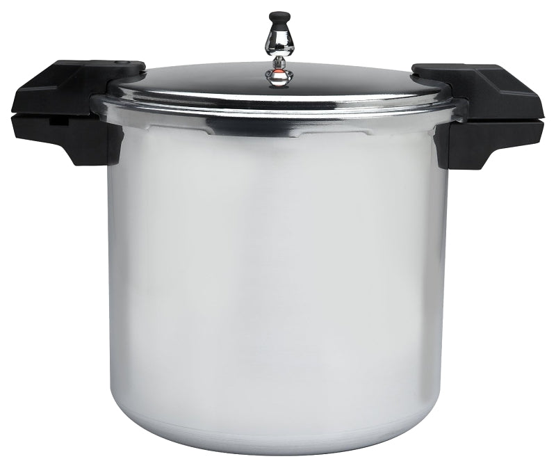 Imusa A417-80808 Pressure Cooker, 22 qt, 13.8 in Dia, Aluminum, Silver, Mirror Polished/Natural