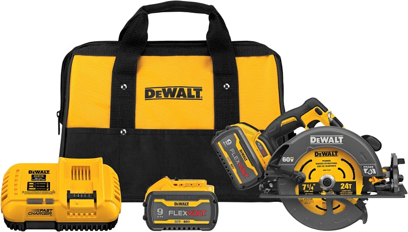 DEWALT DCS578X2 Series Brushless Circular Saw with Brake Kit, Battery Included, 60 V, 7-1/4 in Dia Blade