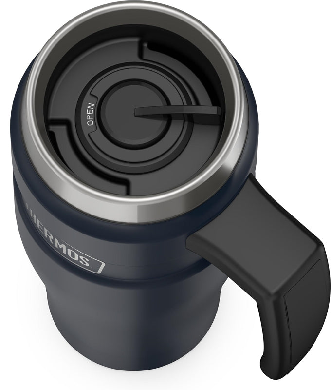 Thermos Stainless King Series SK1000MDB4 Travel Mug, 16 oz Capacity, Leak-Proof Lid, Stainless Steel, Midnight Blue