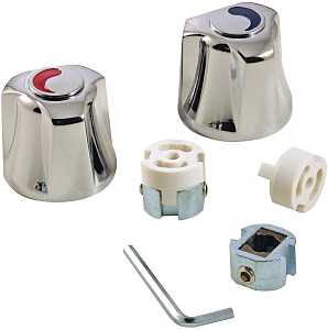 Danco 80016 Faucet Handle, Zinc, Chrome-Plated, For: Universal Two Handle Kitchen and Lavatory Faucets