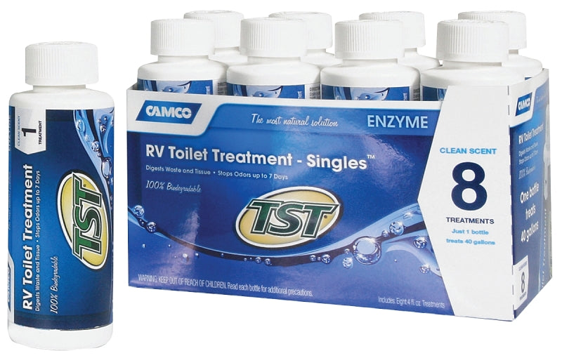 Camco USA 41501 Series RV Toilet Treatment, Clear/Translucent Blue, 4 oz Bottle, Liquid, Fresh Fragrance