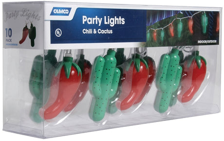 Camco USA 42659 Party Light, 120 V, 10-Lamp, Includes: (1) Spare Fuse, (2) Spare Bulbs