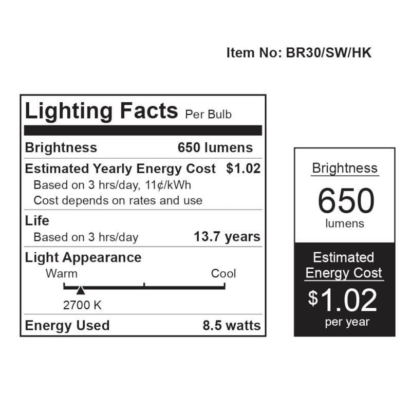 Feit Smart Home BR30 E26 (Medium) Smart-Enabled LED Bulb White 65 Watt Equivalence 1 pk