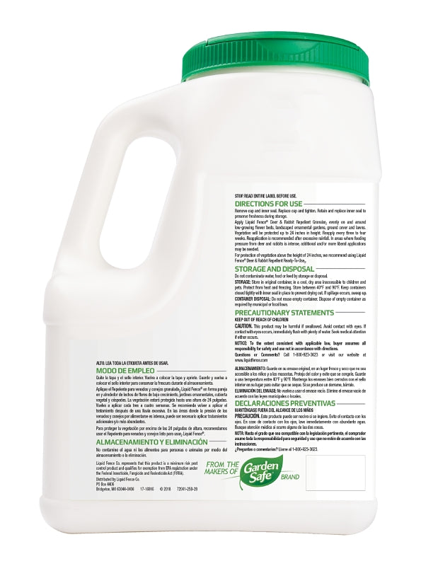 Liquid Fence HG-72654 Deer and Rabbit Repellent, 2500 sq-ft Coverage