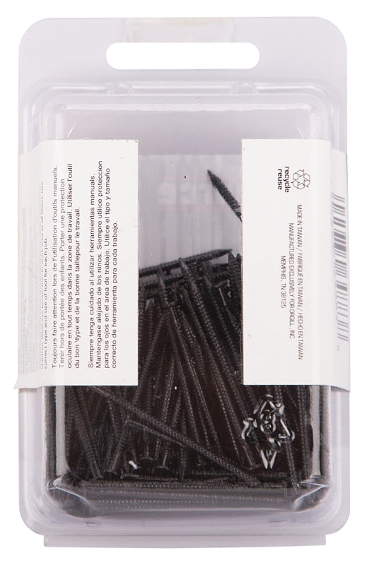 ProSource NTP-083-PS Panel Nail, 15D, 1-5/8 in L, Steel, Painted, Flat Head, Ring Shank, Black, 171 lb, Pack of 5