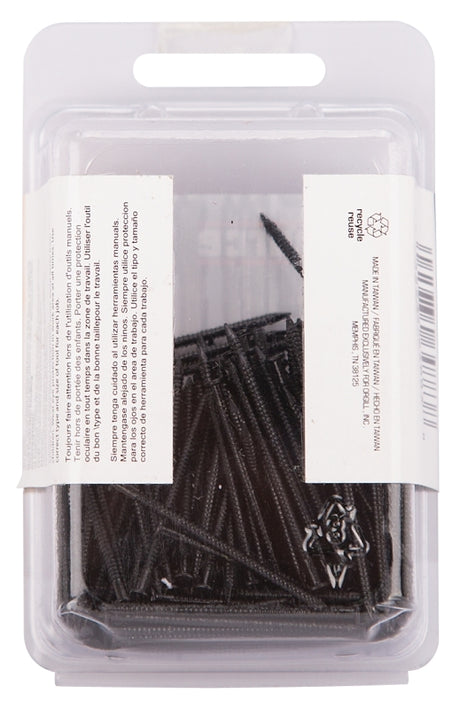 ProSource NTP-083-PS Panel Nail, 15D, 1-5/8 in L, Steel, Painted, Flat Head, Ring Shank, Black, 171 lb, Pack of 5
