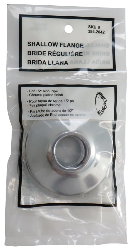 ProSource TW0912 Shallow Flange, 2.4 in, For: 1/2 in Iron Pipes, Chrome