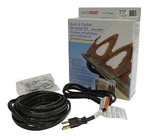EasyHeat ADKS Series ADKS300 Roof and Gutter De-Icing Cable, 60 ft L, 120 V, 300 W