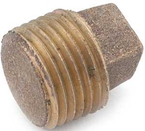 Anderson Metals 738114-06 Solid Pipe Plug, 3/8 in, MPT, Square Head, Brass, Pack of 5