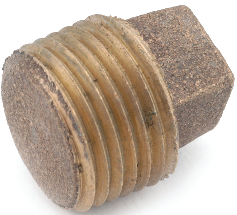 Anderson Metals 738114-06 Solid Pipe Plug, 3/8 in, MPT, Square Head, Brass, Pack of 5