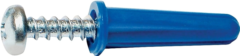 Midwest Fastener 10410 Conical Anchor with Screw, #6-8 Thread, 3/4 in L, Plastic