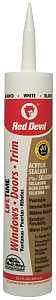 Red Devil Lifetime 0856PR Acrylic Sealant, White, -20 to 180 deg F, 10.1 fl-oz Cartridge