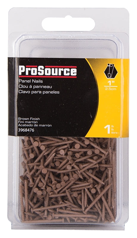 ProSource NTP-160-PS Panel Nail, 16D, 1 in L, Steel, Painted, Flat Head, Ring Shank, Brown, Pack of 4