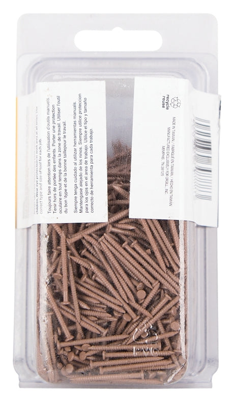 ProSource NTP-160-PS Panel Nail, 16D, 1 in L, Steel, Painted, Flat Head, Ring Shank, Brown, Pack of 4