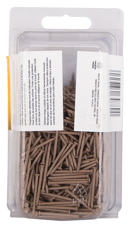 ProSource NTP-170-PS Panel Nail, 16D, 1 in L, Steel, Painted, Flat Head, Ring Shank, Oak, Pack of 4