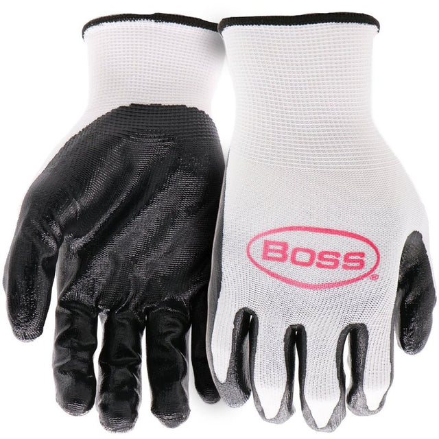 Boss Grip Series B31091-L-5P Coated Gloves, Men's, L, 8 to 8-3/8 in L, Elastic Knit Wrist Cuff, Nitrile Coating