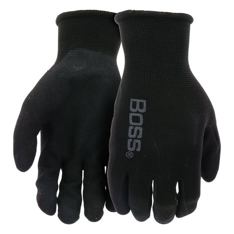 Boss TECH 7820X Gloves, XL, Knit Wrist Cuff, Foam-Nitrile Coating, Nylon Glove, Black