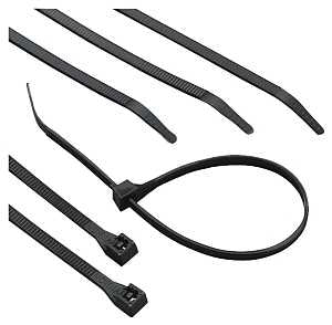 Calterm 73273 Cable Tie, 0.27 in Max Bundle Dia, 6/6 Nylon, Black, 11 in L, 100/BAG