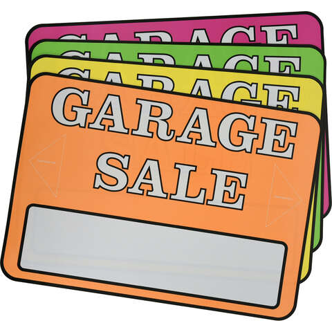 HILLMAN English Assorted Garage Sale Sign Kit 8 in. H X 12 in. W, Pack of 6