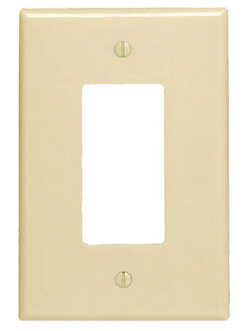 Leviton Ivory 1 gang Plastic Decorator Wall Plate 1 pk