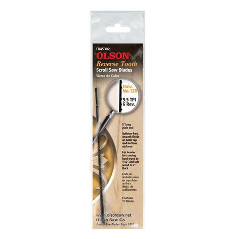 Olson 5 in. Carbon Steel Scroll Saw Blade 9.5 TPI 12 pk