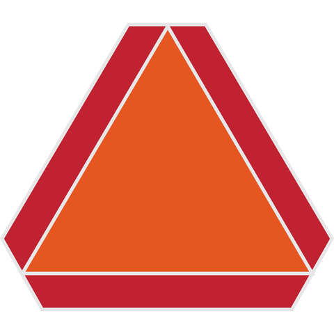 HILLMAN English Orange/Red Slow Moving Vehicle Sign 14 in. H X 16 in. W, Pack of 6