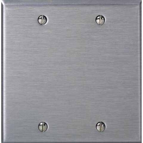 Leviton C-Series Stainless Steel 2 gang Metal Blank Wall Plate 1 pk
