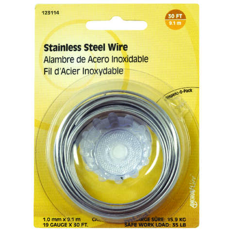 HILLMAN 30 ft. L Stainless Steel 19 Ga. Wire, Pack of 10