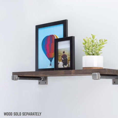 STZ Industries Black Steel Shelf Bracket 8 in. L