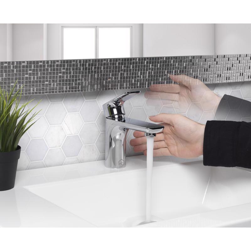 Homewerks Chrome Motion Sensing Modern Single-Handle Bathroom Sink Faucet 2 in.