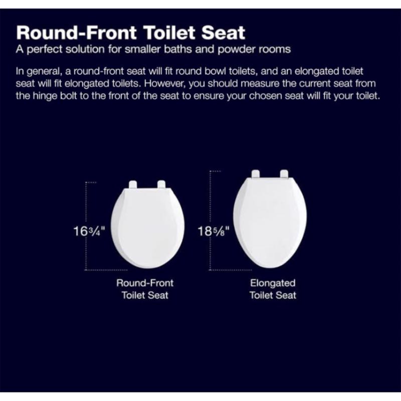 Kohler Cachet Slow Close Round White Plastic Toilet Seat