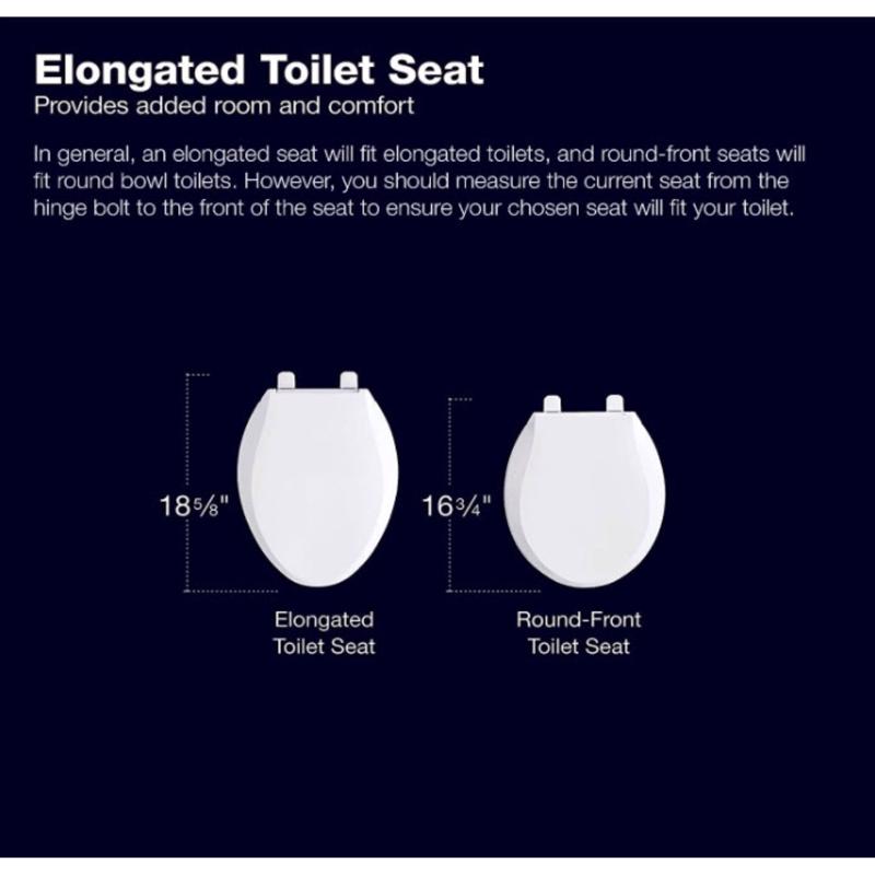 Kohler Cachet Slow Close Elongated White Plastic Toilet Seat