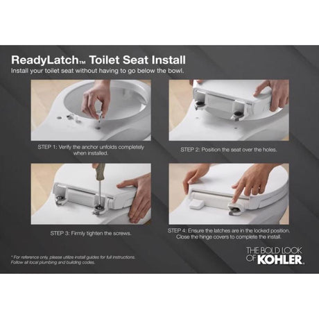 Kohler Cachet Slow Close Elongated White Plastic Toilet Seat
