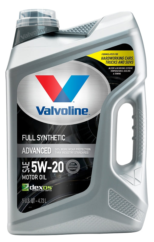 Valvoline 881147 Advanced Full Synthetic Motor Oil, 5W-20, 5 qt, Jug, Pack of 3