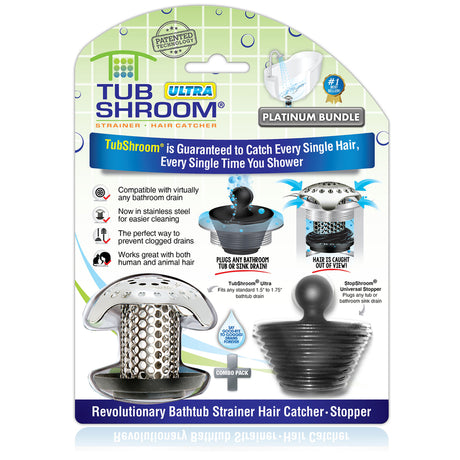 TubShroom Ultra Edition 1.5 in. Chrome Stainless Steel Hair Catcher